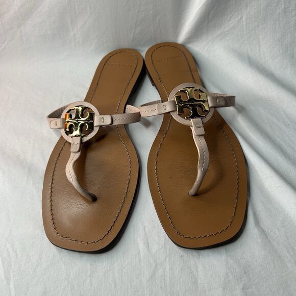 Tory Burch Mini Miller Sandal Square Toe Size 11 M Pink - Picture 1 of 8